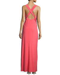 Laundry by Shelli Segal Sleeveless Crisscross Gown Hibiscus