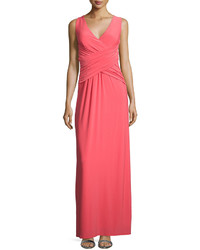Laundry by Shelli Segal Sleeveless Crisscross Gown Hibiscus