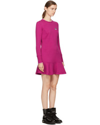 Kenzo Pink Tiger Crest Fit And Flare Dress