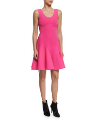 Derek Lam 10 Crosby Sleeveless Fit And Flare Ponte Mini Dress Hot Pink