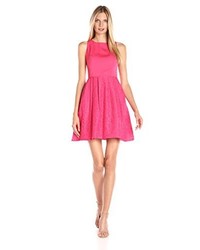 Hot Pink Fit and Flare Dress