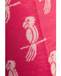 Miu Miu Jacquard Knit Wool Blend Flared Pants Pink
