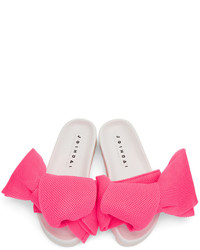 Joshua Sanders Pink Bow Slide Sandals