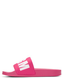 MSGM Pink Logo Slide Sandals
