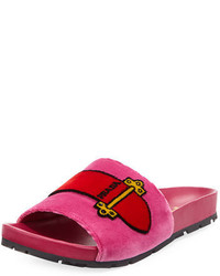 Prada Velvet Slide Sandal