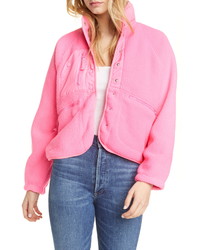 Hot Pink Fleece Bomber Jacket