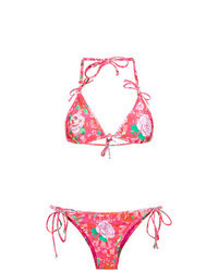 Hot Pink Floral Bikini Top