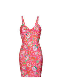 Hot Pink Floral Bodycon Dress