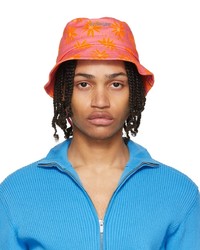 Jacquemus Pink Orange Le Bob Dadjo Bucket Hat