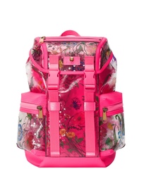 Hot Pink Floral Canvas Backpack