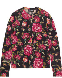 Dolce & Gabbana Floral Print Cashmere Cardigan Pink