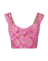 Hot Pink Floral Cropped Top