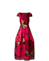 Talbot Runhof Oversized Poppy Print Dress