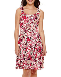 London Times London Style Collection Sleeveless Floral Fit And Flare Dress