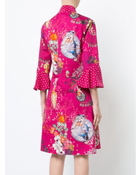 Etro Tied Neck Mixed Floral Dress