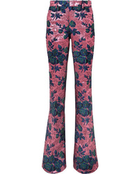Hot Pink Floral Flare Pants