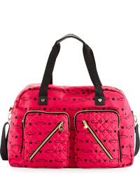 Hot Pink Floral Leather Bag