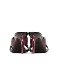 Versace Pink And Black Hologram Jungle Print Mules
