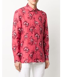 Kiton Floral Print Long Sleeved Shirt