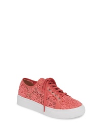 Hot Pink Floral Low Top Sneakers
