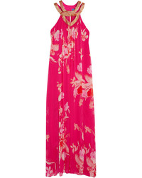 Hot Pink Floral Maxi Dress