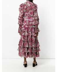 Gucci Floral Print Ruffled Dress