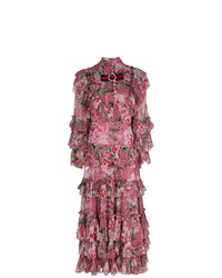 Gucci Floral Print Ruffled Dress