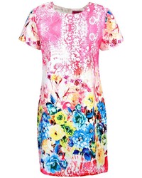 Boohoo Anita Colour Burst Floral Boarder Shift Dress
