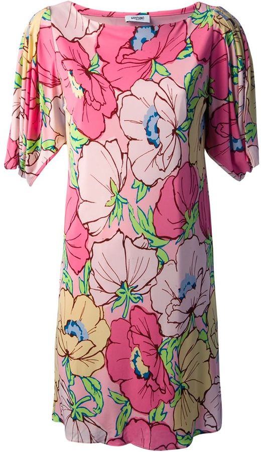 pink floral shift dress
