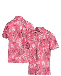 Wes & Willy Crimson Oklahoma Sooners Vintage Floral Button Up Shirt At Nordstrom