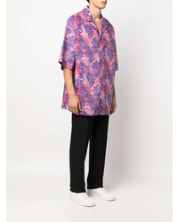VERSACE JEANS COUTURE Leaf Print Oversized Shirt