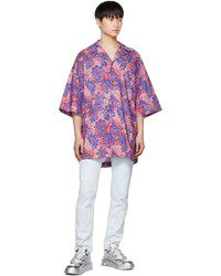 VERSACE JEANS COUTURE Pink Floral Print Shirt