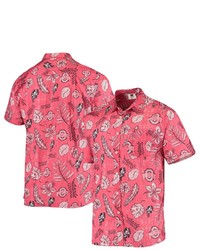 Wes & Willy Scarlet Ohio State Buckeyes Vintage Floral Button Up Shirt At Nordstrom