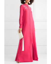 Carolina Herrera Crystal Embellished Silk Tte Gown