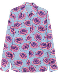 Altuzarra Chika Floral Print Silk Shirt Pink