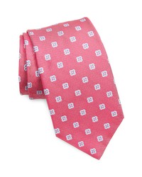 David Donahue Floral Silk Tie In Berry At Nordstrom