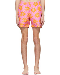 Hot Pink Floral Swim Shorts
