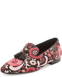 Tom Ford Chesterfield Floral Print Calf Hair Tassel Loafer
