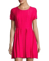 1 STATE 1state Pleated Dotted Fringe Dress Pink