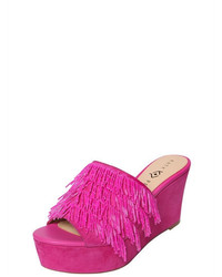Katy Perry 90mm Liza Beaded Fringe Suede Mules