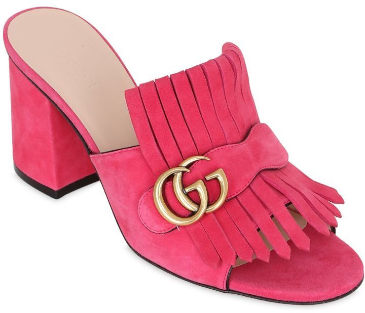 gucci marmont fringed mules