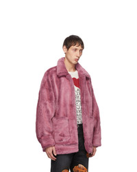 Doublet Pink Peinture Faux Fur Jacket