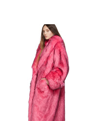 Gucci Pink Faux Fur Oversized Coat