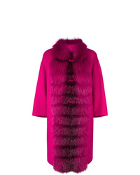 Hot Pink Fur Collar Coat