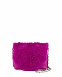 Hot Pink Fur Crossbody Bag
