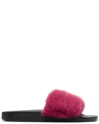 Givenchy Pink Mink Fur Slides