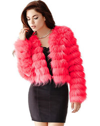 GUESS Faux Fur Quilted Jacket