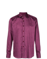 Hot Pink Geometric Long Sleeve Shirt