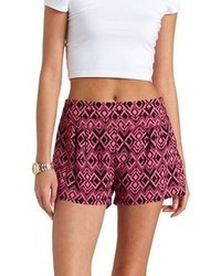 Charlotte Russe Stacked High Waisted Ikat Print Shorts