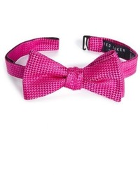 Hot Pink Geometric Silk Bow-tie